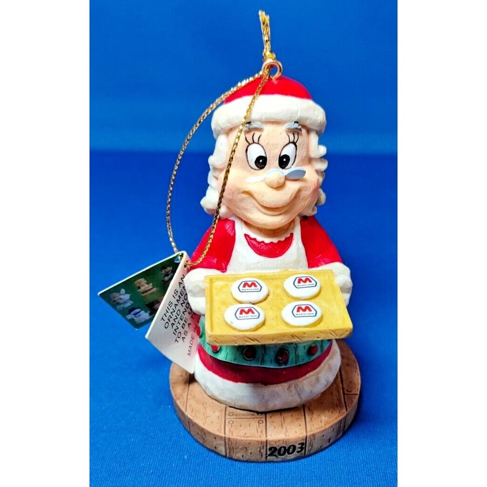 Collectible MARATHON 2003 Christmas Ornament w/Tag Mrs Claus Cookies *NEW*